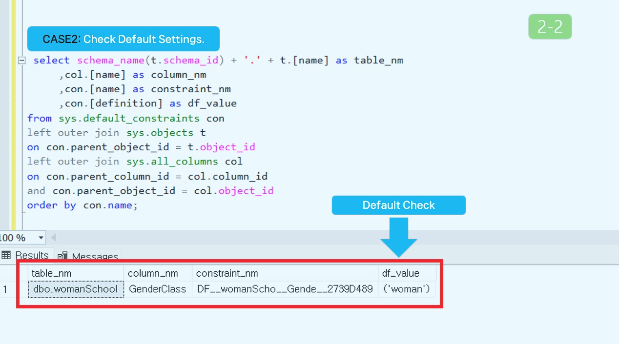 Using Schema to Check Constraints.